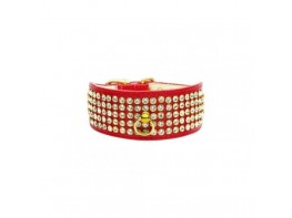 Imagen del producto Collar cristales 5 filas rojo talla 18